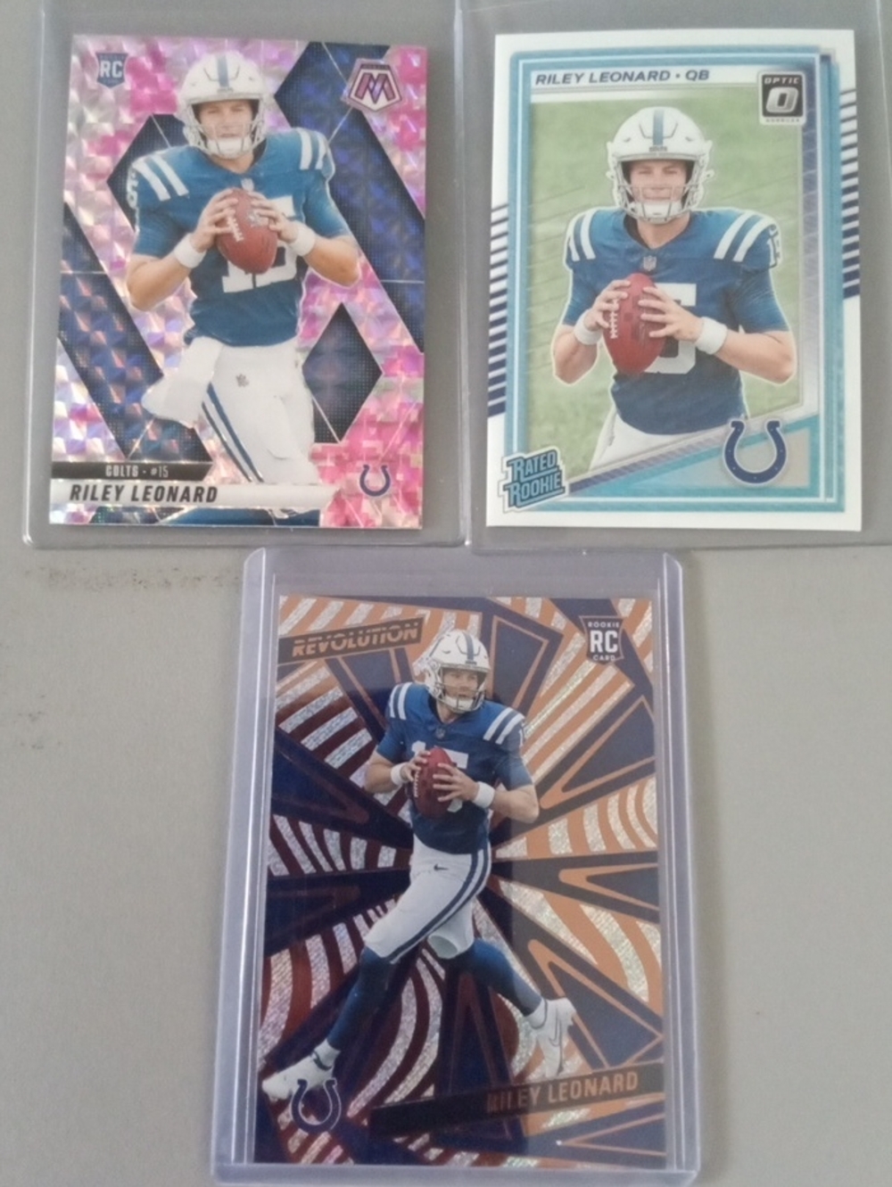 Panini Riley Leonard Rc Card Lot - Blue & Pink Accents